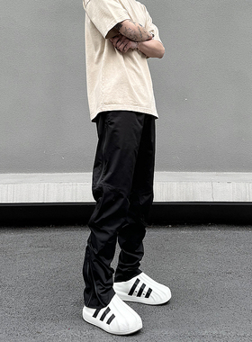 KISSNATE街头树叶树枝迷彩机能风长裤防水拉链弯刀百搭男士休闲裤