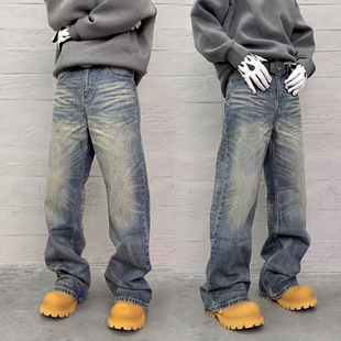 cleanfit直筒牛仔裤 KISSNATE「绿水牛王」2021M版 型水洗猫须美式