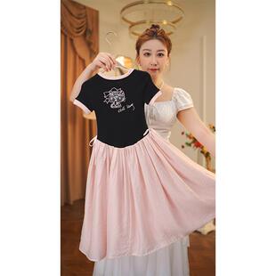 女童连衣裙夏装2025新款儿童夏季粉色卡通裙子大童蛋糕裙礼服裙潮