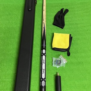 野豹石家班同款小头中式黑八打印斯诺克一体通杆加重球杆会员