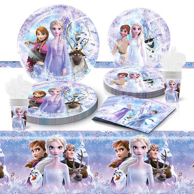 冰雪奇缘主题生日派对纸盘纸杯
