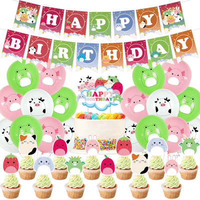 squishmallows主题生日气球拉旗