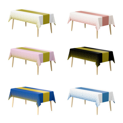 防水金色塑料派对印花台布桌布