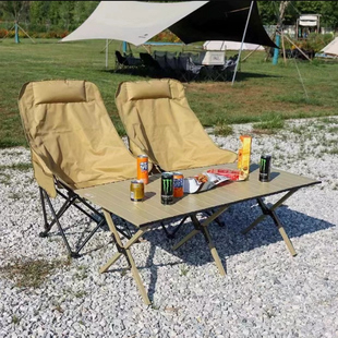 户外露营月亮椅高背躺椅沙滩椅便携野餐郊游旅行可折叠椅子钓鱼凳