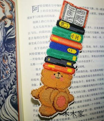 法国十字绣套件送流苏书签DMC