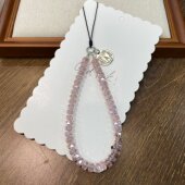 时尚 防丢绳手机挂绳短款 女斜挎挂绳ins 粉水晶手机链女款 055新款