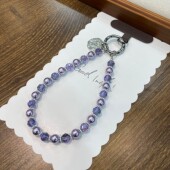 女斜挎挂绳ins 时尚 056高级感紫水晶手机链女款 防丢绳手机挂绳短款
