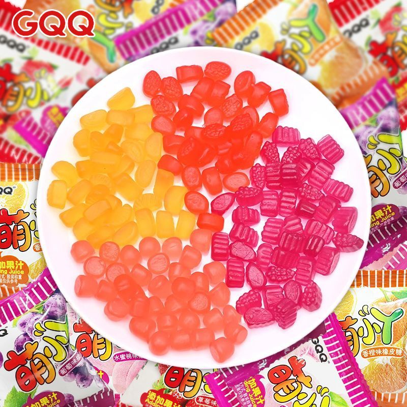 果汁软糖QQ橡皮糖独立小包装草莓口味混合水果零食儿童糖果小包装