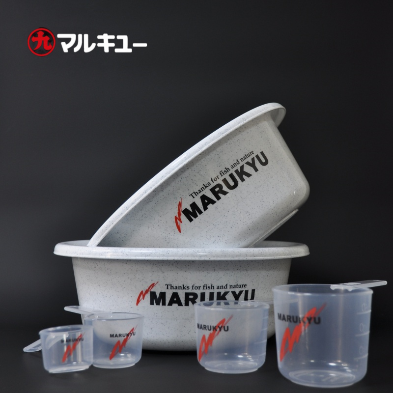 丸九开饵盆 量杯四件套钓鱼刻度量杯带握型量杯透明渔具垂钓配件