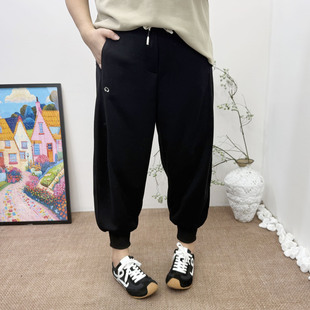 长裤 秋新款 卫裤 200斤胖mm宽松显瘦松紧腰休闲束脚运动裤 子女 大码