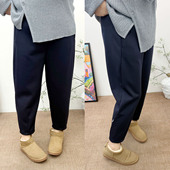 大码 200斤胖mm保暖女裤 小个子显瘦哈伦裤 冬装 加厚加绒小脚休闲裤