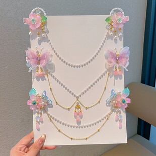 超仙女童古风额链发夹儿童中国风汉服头饰古装流苏发夹眉心坠发饰