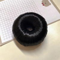 Children's bun hair hoop, girls' black hair bun magic tool, doughnut hair bun, little girls' simple wig and hair accessory thumbnail 3