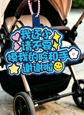请不要摸我的脸和手 宝宝推车挂牌 宝妈嘴替遛娃不织布挂件