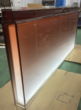 红色渐变亚克力发光桌腿透明悬浮餐桌脚一字型岛台支撑架餐桌脚