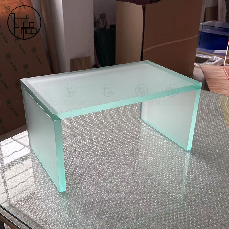 亚克力边几磨砂绿蓝色茶几店铺