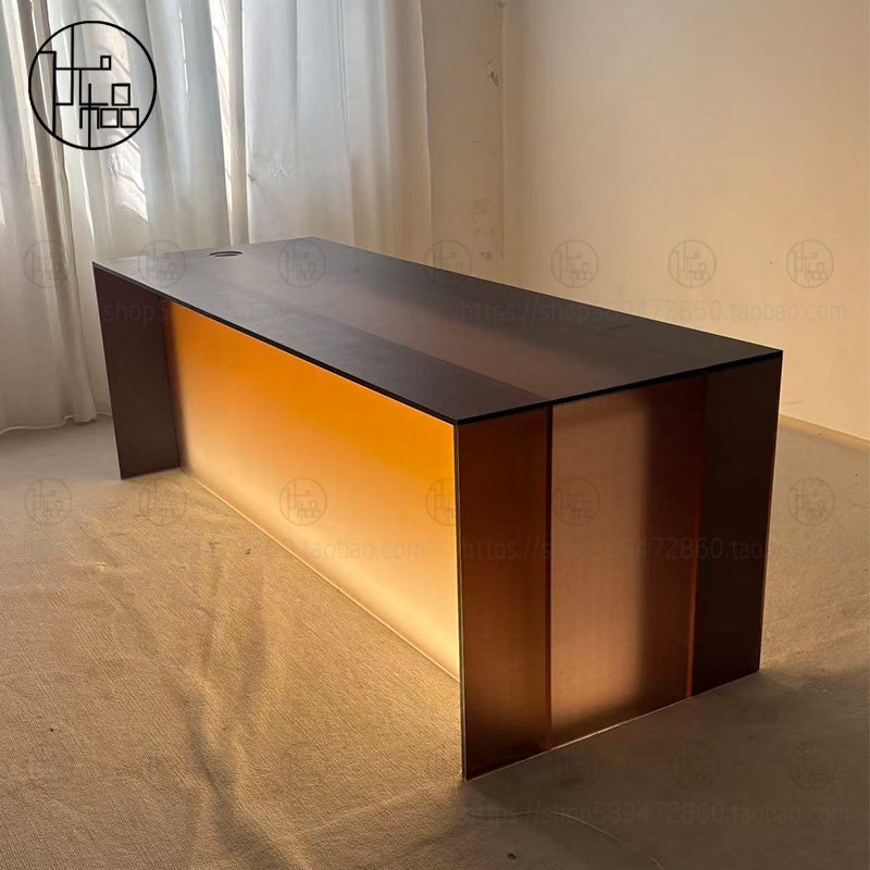 亚克力褐色橙色渐变吧台发光齐平岛台别墅餐厅餐桌展示台岛台定制,住宅家具,岛台餐桌,淘宝优惠券,粉丝福利购,淘宝优惠卷