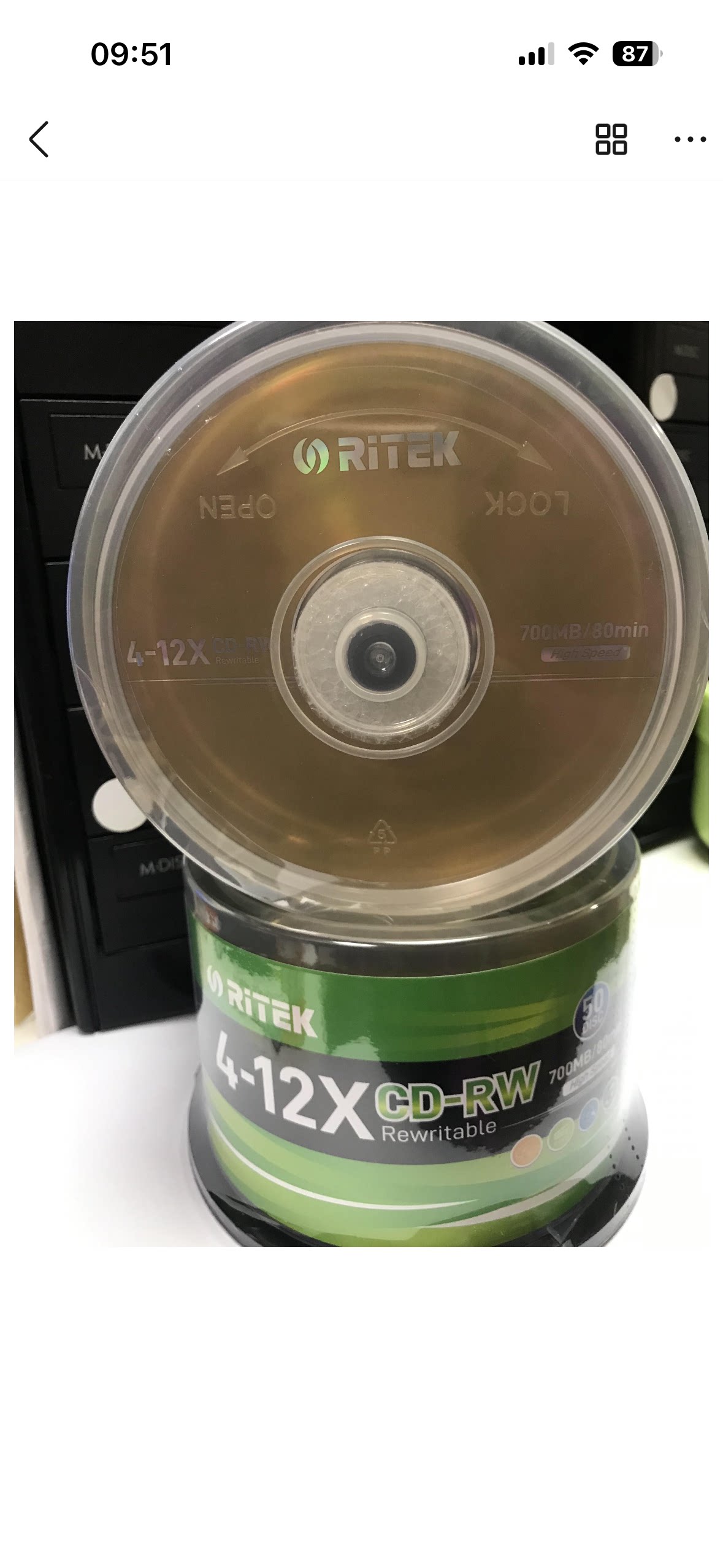 正品铼德CD-RW桶装 700刻录盘
