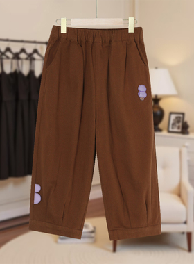 【马】儿童时尚百搭九分休闲裤印花口袋设计简约舒适潮流范MA295