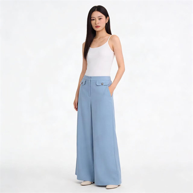SF系列-显瘦百搭浅蓝色宽松阔腿裤SF20,女装/女士精品,休闲裤,淘宝优惠券,粉丝福利购,淘宝优惠卷