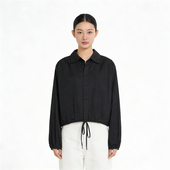 气质黑色系带收腰衬衫 显瘦百搭P690 P827 SP系列 P873 P936