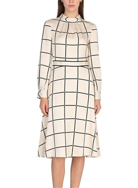 SF系列-淑女格纹长袖连衣裙显瘦优雅SF132