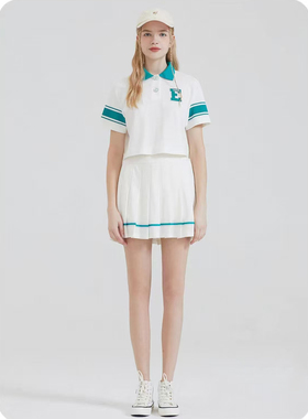 【恋】翻领设计简约修身显瘦短袖时尚百搭翻领印花宽松T恤H333