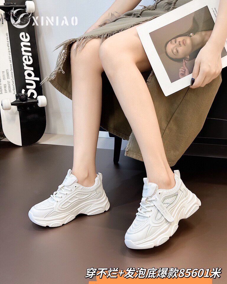 逢喜鸟品牌温州真皮女款老爹鞋轻03防滑百搭休闲鞋高底厚03运动鞋