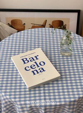 ins风加厚田园格子纯色窗帘桌布沙发布料实用加厚纯棉麻布野餐布