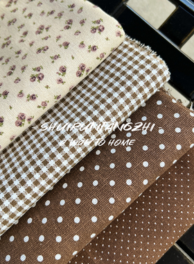 田园碎花纯棉色织波点布料衬衫半身裙文艺风手工DIY桌布抱枕面料