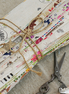 棉麻随机30cm碎布方形布头手工diy布料拼布纯棉布艺棉麻面料布头