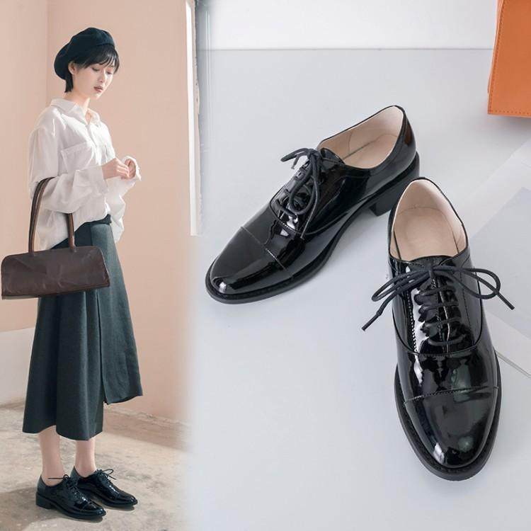 低帮春秋单鞋女头层猪皮里外全皮耐磨底英伦复古系带小皮鞋女黑色|msdalam kategori Kasut wanita, kasut rendah - dari Buy2taobao.com untuk memberikan perkhidmatan ejen Taobao profesional membeli