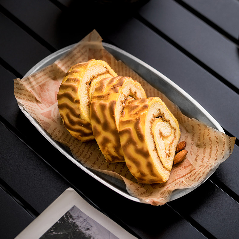 复古工业风餐具牛排餐盘不锈钢托盘薯条炸鸡盘美式马口铁盘小吃盘