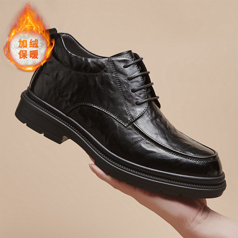 星期六男鞋2025冬季新款加绒保暖商务正装皮鞋休闲百搭西装鞋男款