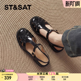 配裙子女鞋 星期六包头罗马凉鞋 平底不累脚猪笼鞋 夏季 黑色 2026新款