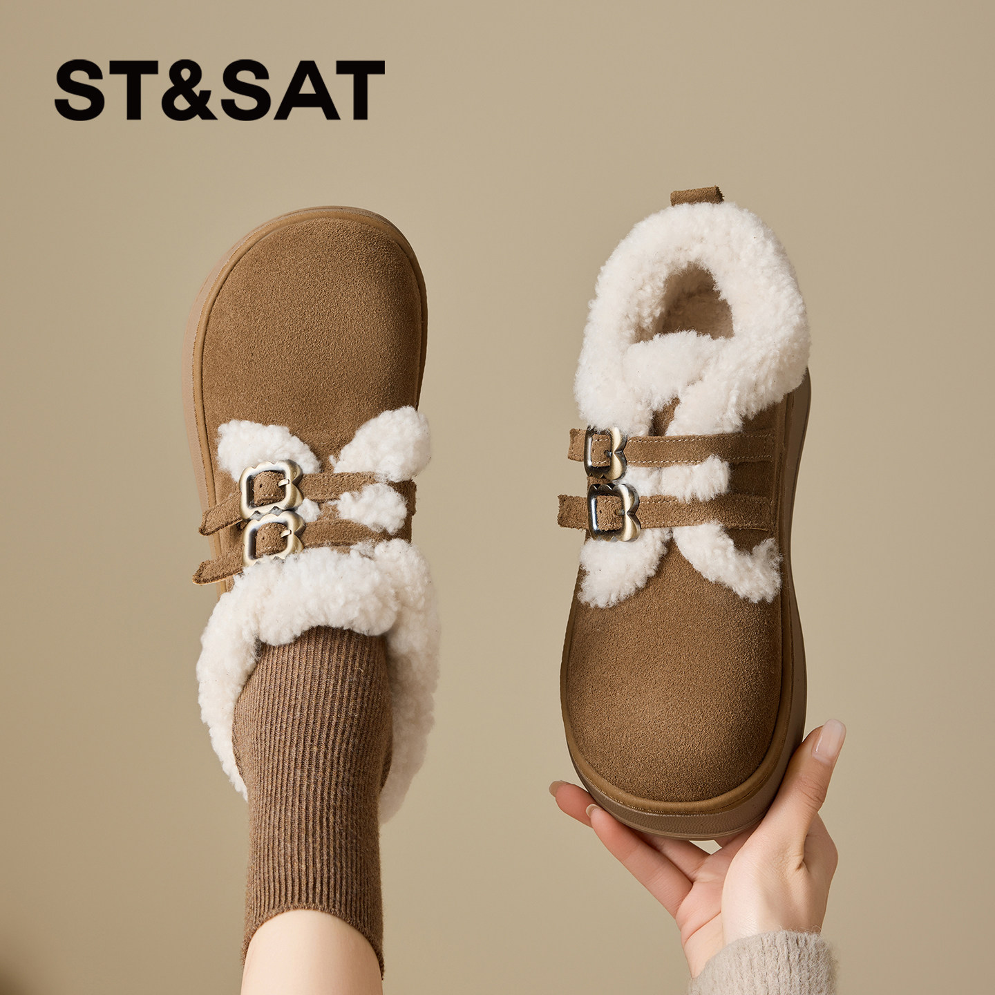 星期六2025冬季新款雪地女靴