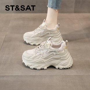 星期六厚底老爹鞋女春季新款增高女鞋女士休闲鞋软底运动鞋子爆款