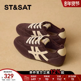 星期六平底德训鞋女款加绒新款冬季休闲运动鞋复古加绒阿甘鞋