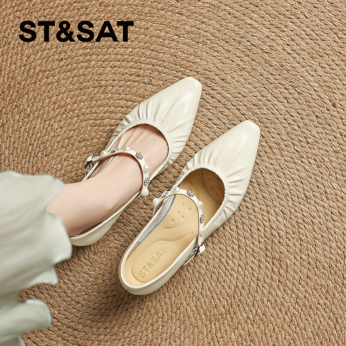 星期六法式真皮牛皮玛丽珍鞋女鞋