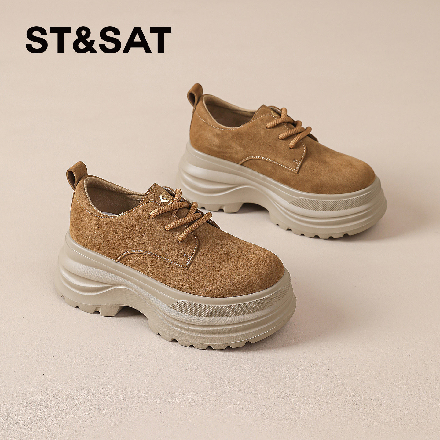 星期六全包勃肯鞋女款2026夏季新款一脚蹬厚底复古增高单鞋豆豆鞋