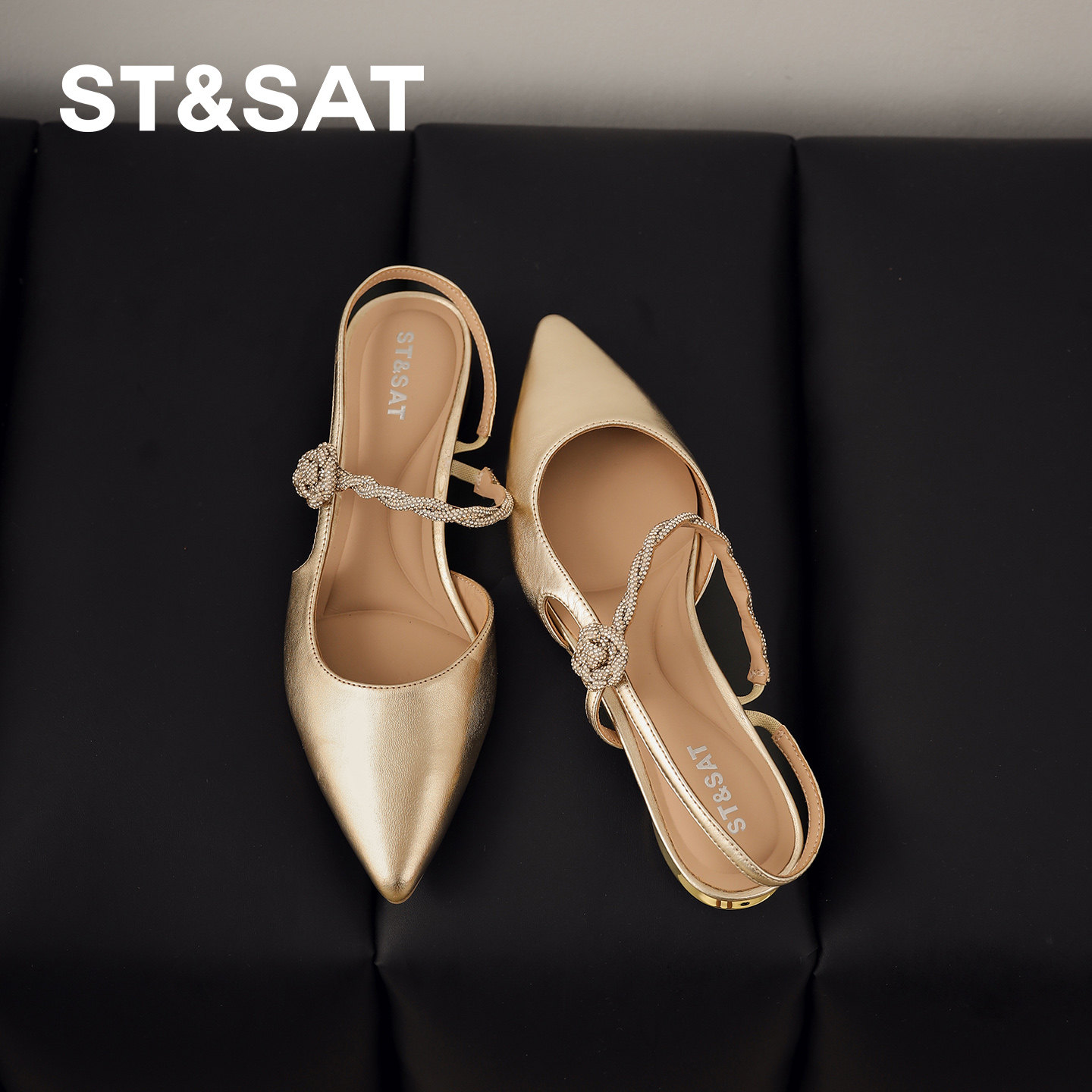 星期六法式绝美一字带凉鞋女夏外穿高级感粗高跟不累脚尖头女单鞋