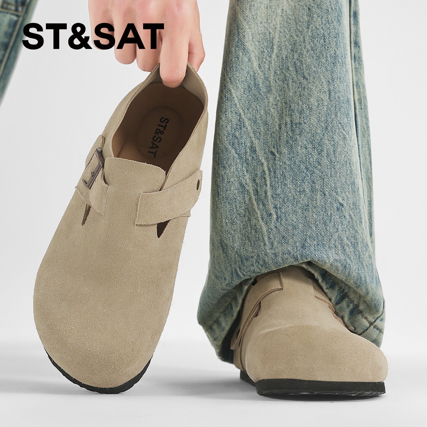 星期六勃肯鞋男夏透气2026新款时尚百搭轻便软底舒适一脚蹬休闲鞋