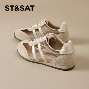 星期六加绒德训鞋女款2025新款冬季加厚保暖老爹鞋软底百搭休闲鞋