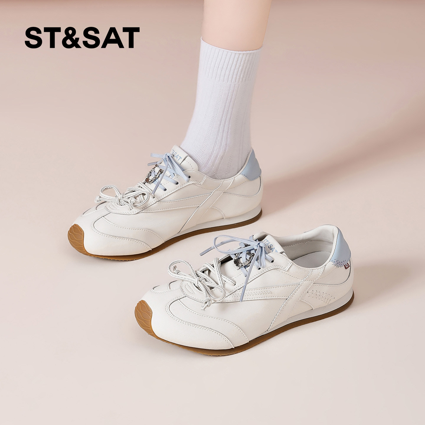 星期六复古德训鞋女2026春季新款通勤百搭配裙子软底休闲小白鞋子