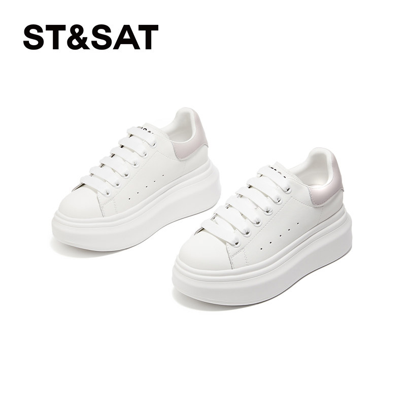 星期六厚底轻便休闲板鞋女春季新款时尚百搭增高运动小白鞋女爆款