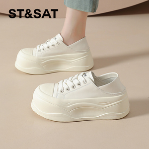 星期六小白鞋女款夏季新款小个子厚底增高休闲鞋轻便透气运动板鞋