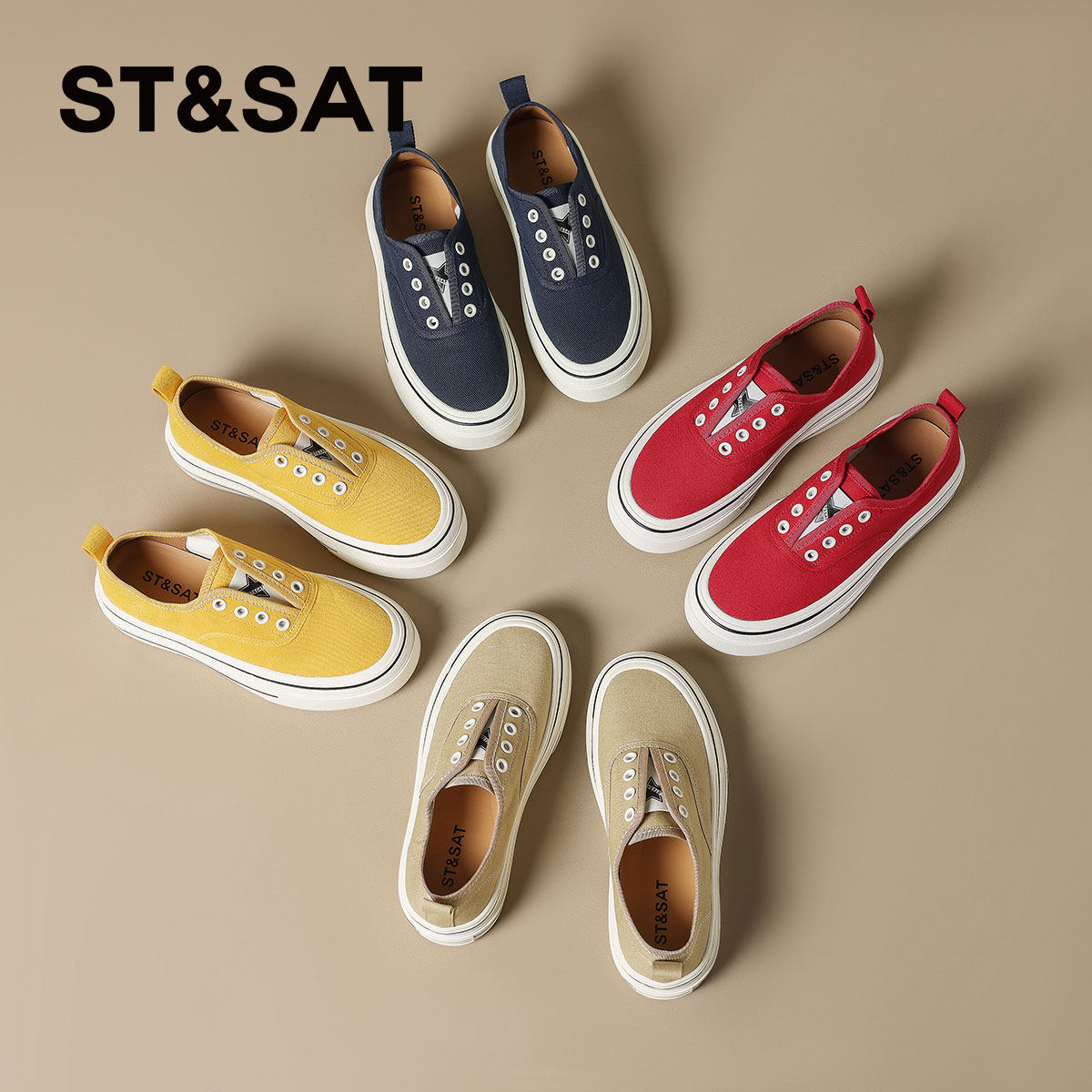 星期六爆款厚底帆布鞋女2025夏季新款百搭透气一脚蹬增高休闲板鞋