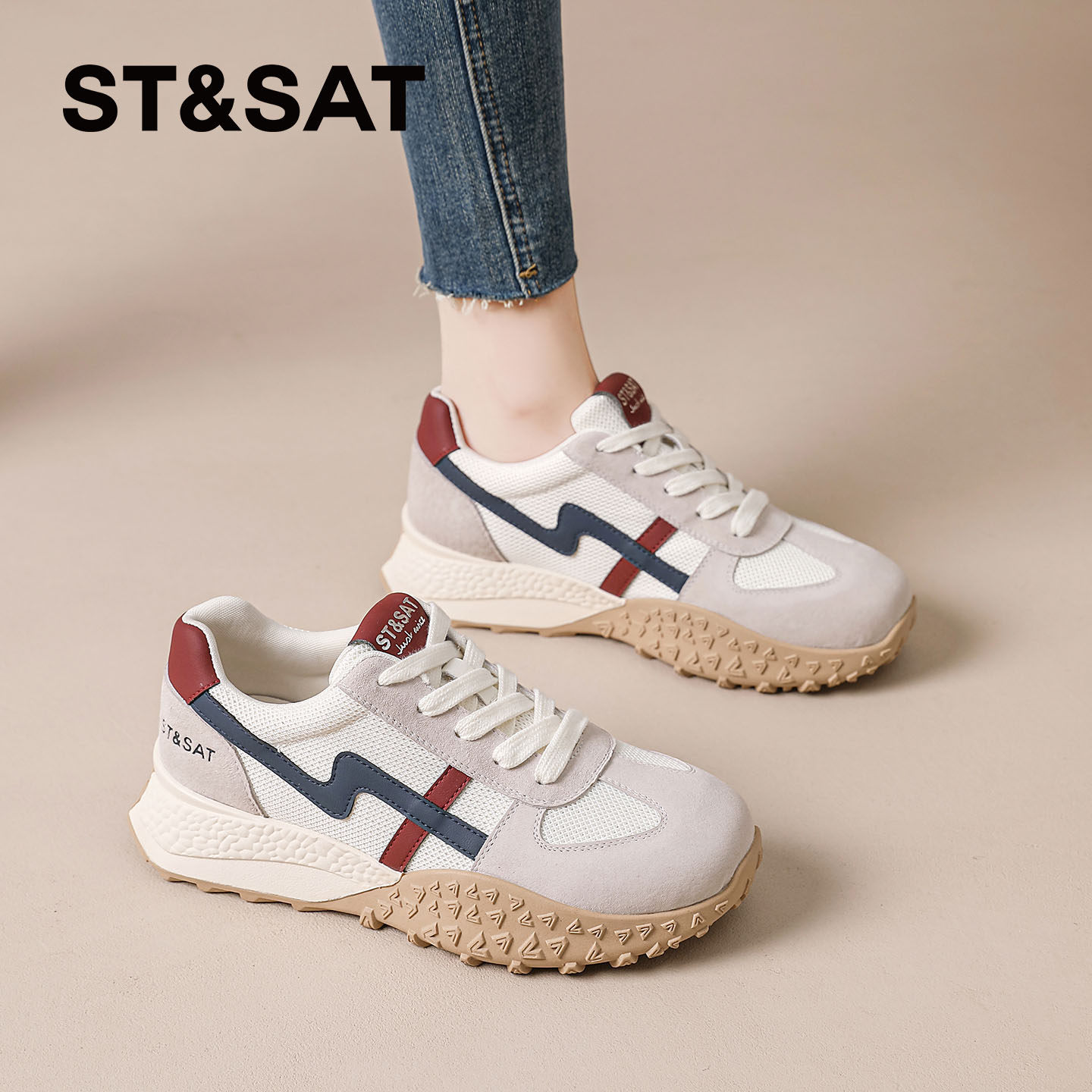 星期六厚底德训鞋女款2026超火阿甘鞋夏季新款透气女鞋休闲板鞋子