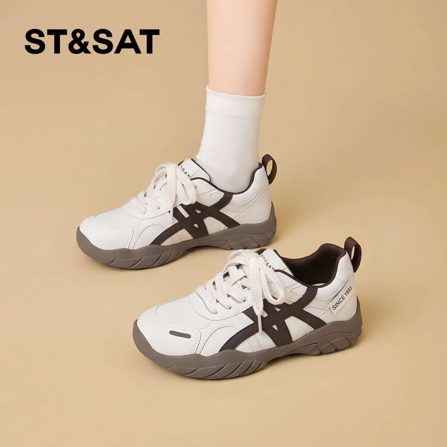 星期六厚底德训鞋女款2026新款春夏季爆款防滑休闲通勤百搭运动鞋