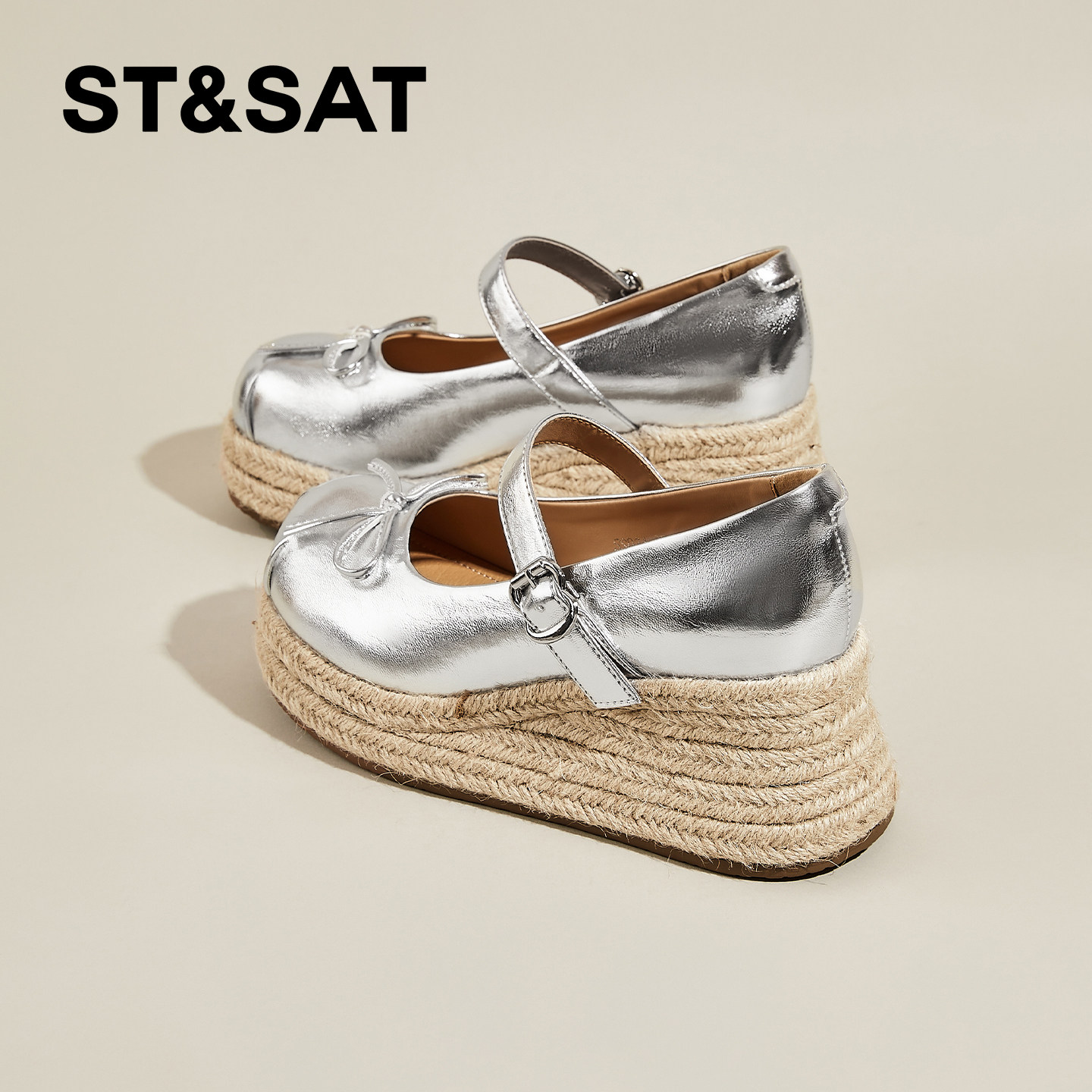 星期六小香风凉鞋女款新款夏季厚底坡跟配裙子女士玛丽珍单鞋